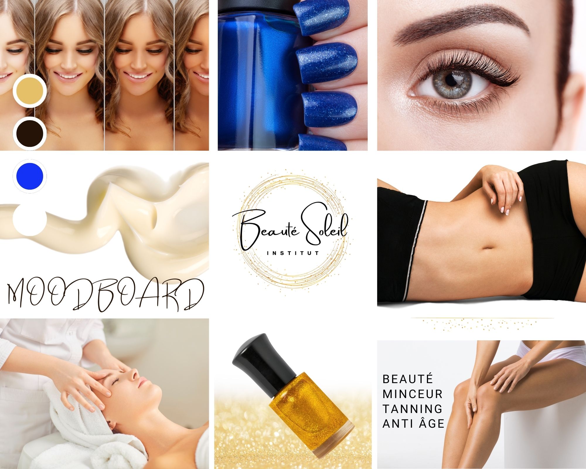 Moodboard pour l'institut de beauté Beauté Soleil