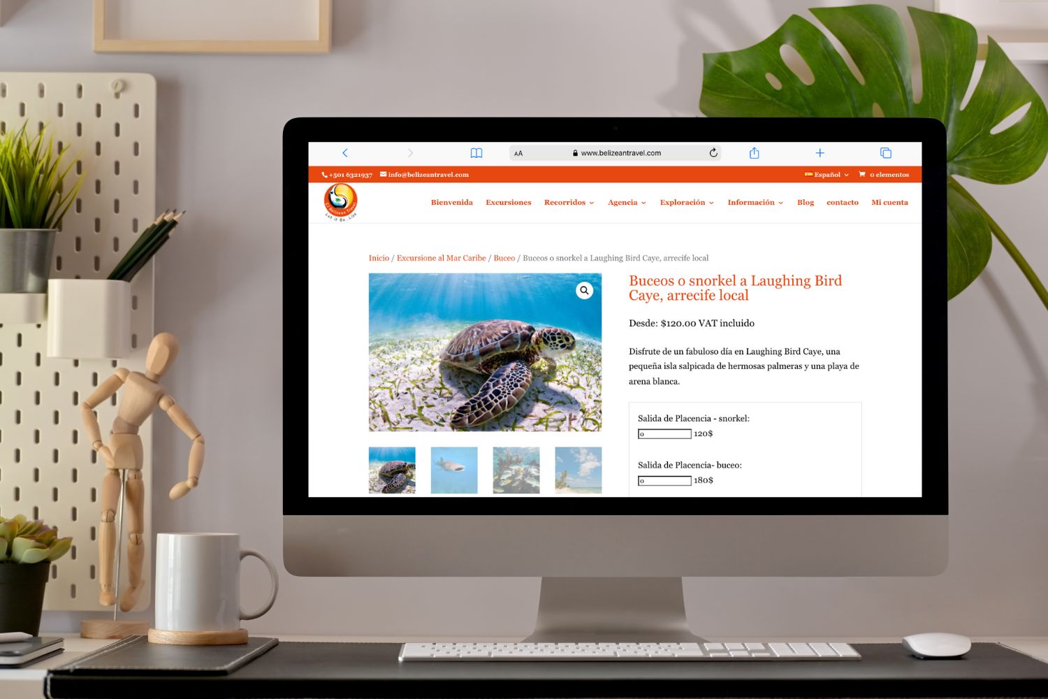 Belizean travel Site de Belizean Travel sur un ordinateur de bureau