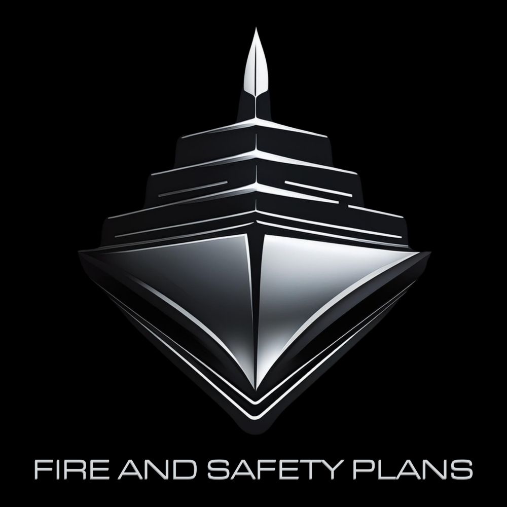Logo Fire and safety plans Logo en forme de yacht de l'entreprise Fire and Safety plan