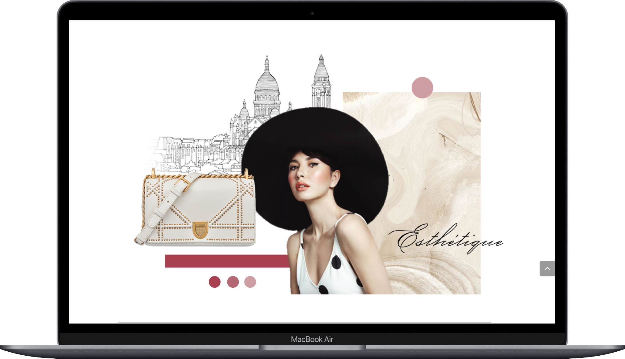 Site internet d'un personnal shopper sur un macbook air