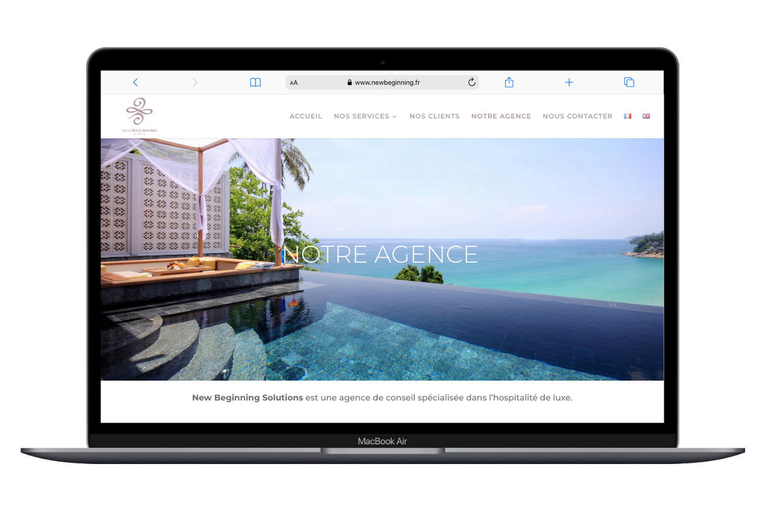 Site internet d'une consultante en hôtellerie de luxe